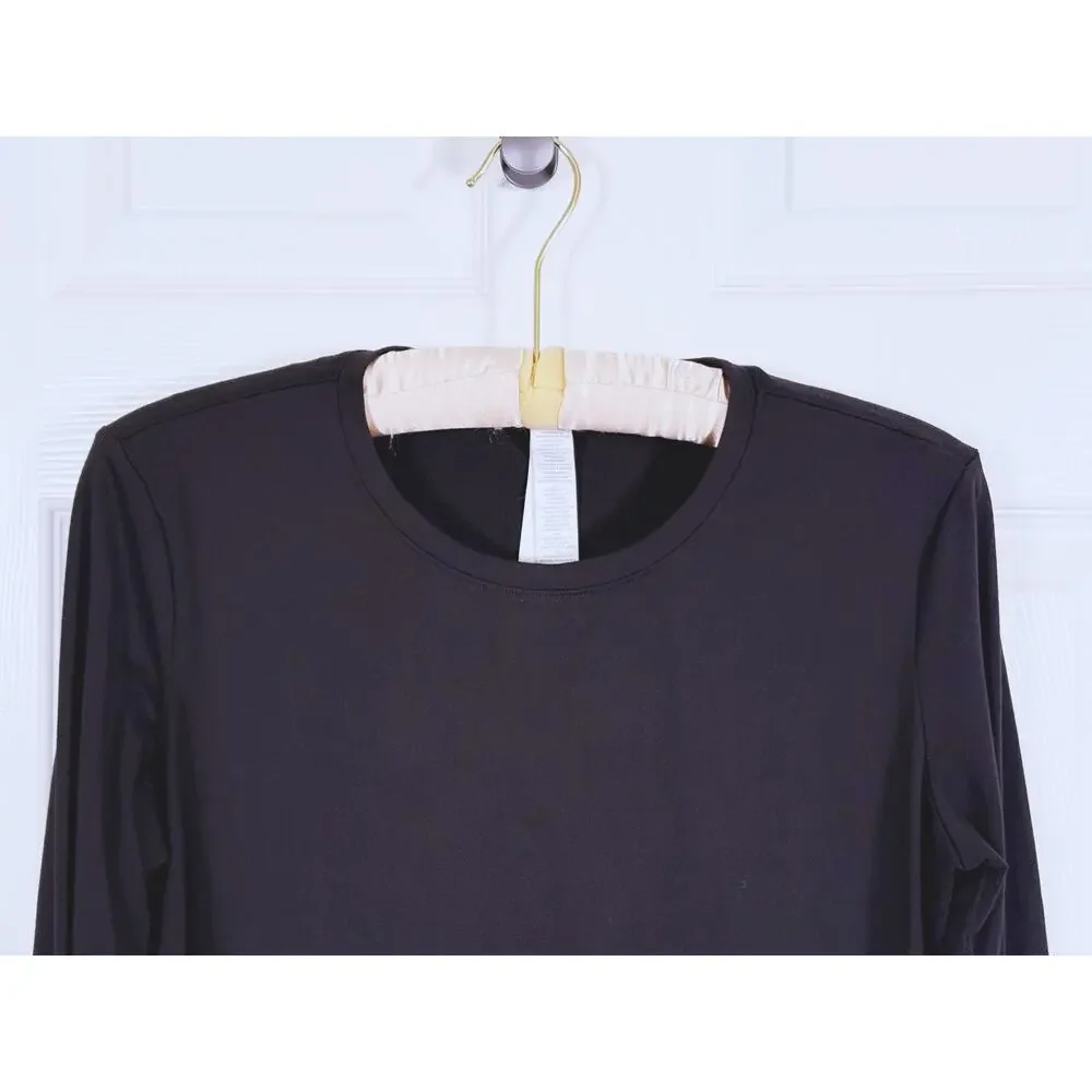 Alo Yoga Finesse Alosoft Long Sleeve Top Large Black Lightweight Yoga Pilates